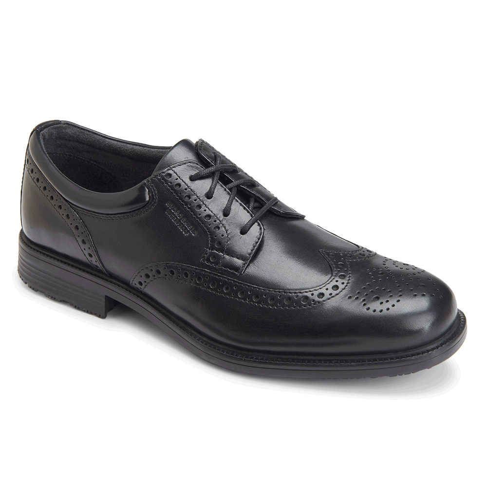 Sapatos Sociais Rockport Homem Pretas - Lead The Pack Waterproof Wingtip - 23784WSEV